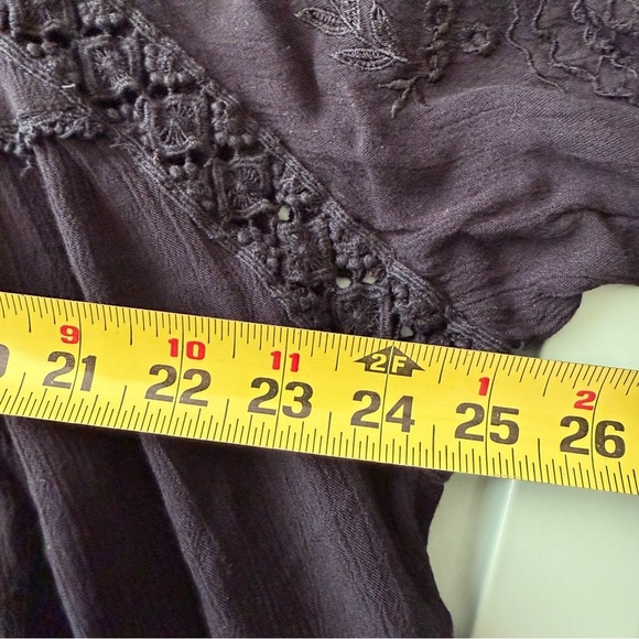 Free People Piece of Your Heart Embroidered Long Sleeve Mini Dress Black Size S - Picture 10 of 14